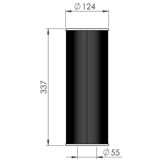 CityLine Lamellenfilter Wellis ohne Gewinde 33,7x12,4 cm