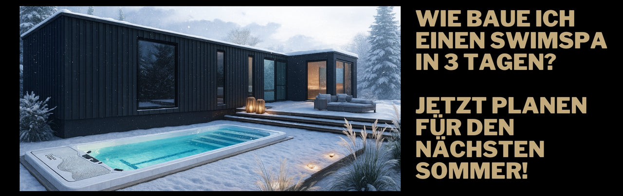  SwimSpa im Garten eingebaut